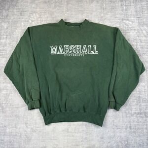 Marshall University Sweatshirt Mens XL Green Oarsman Vintage 90s USA Distressed